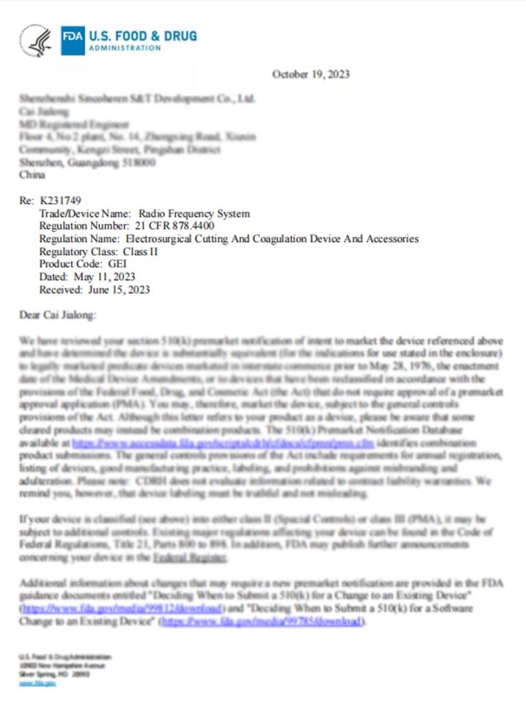 Fotromed-rf-radio-tần số-hệ thống-FDA-chứng nhận
