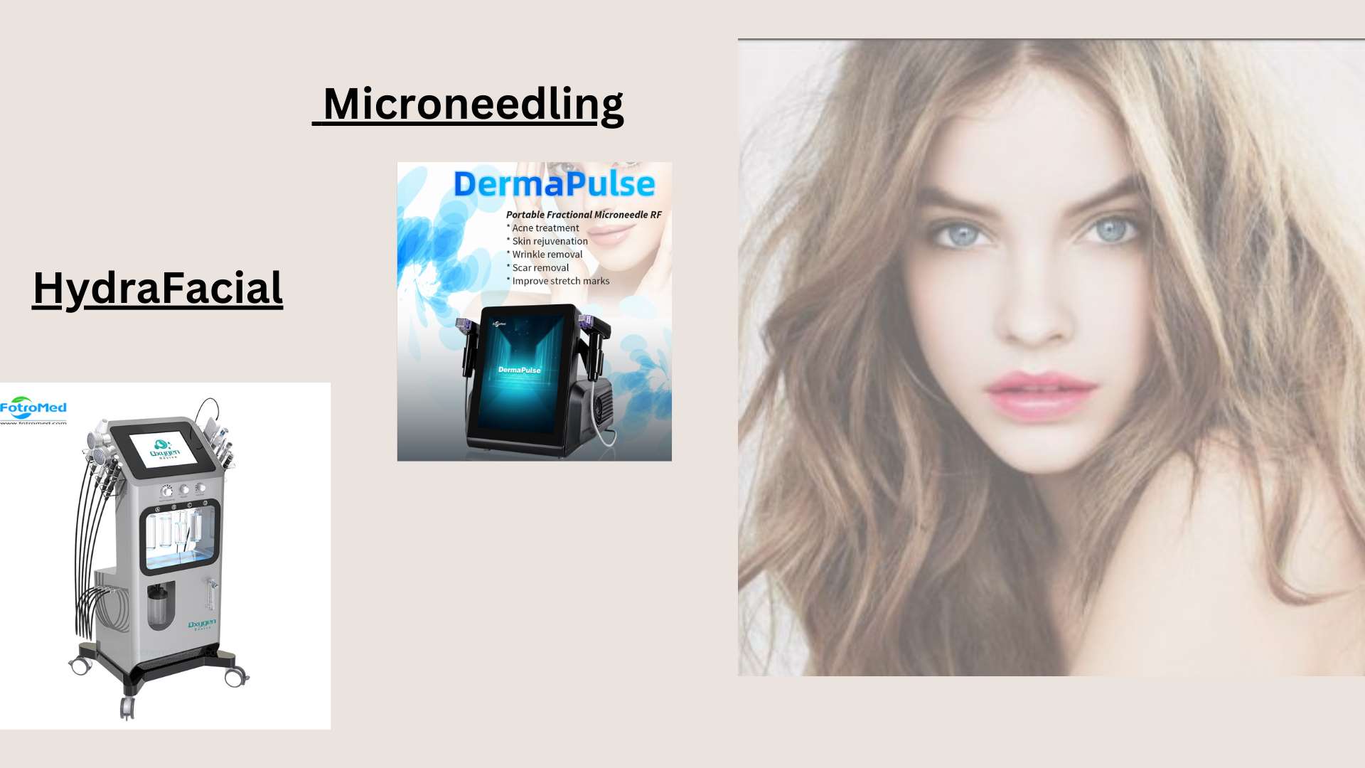 HydraFacial 머신과 비교. 미세바늘
