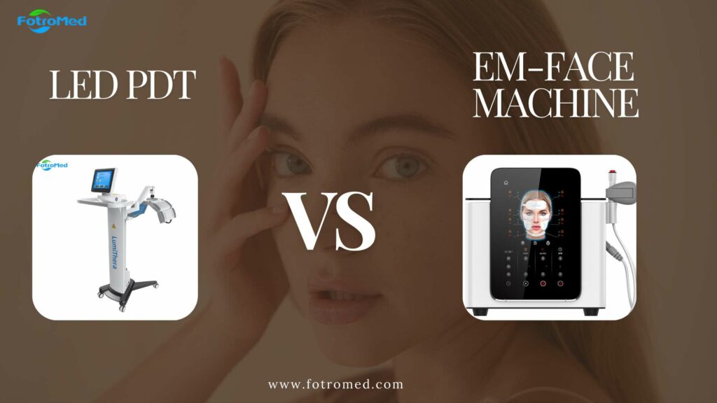 LED PDT vs EM Face Machine