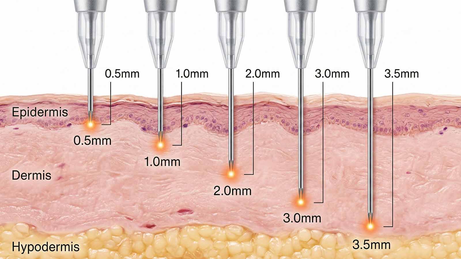 Fotromed RF microneedling machine offer adjustable needle penetration ranging from 0.5mm to 5mm