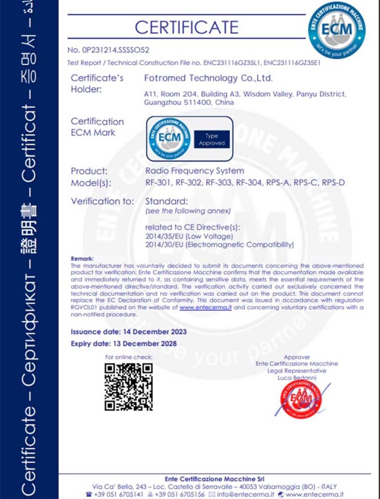 Fotromed Machine CE Certified