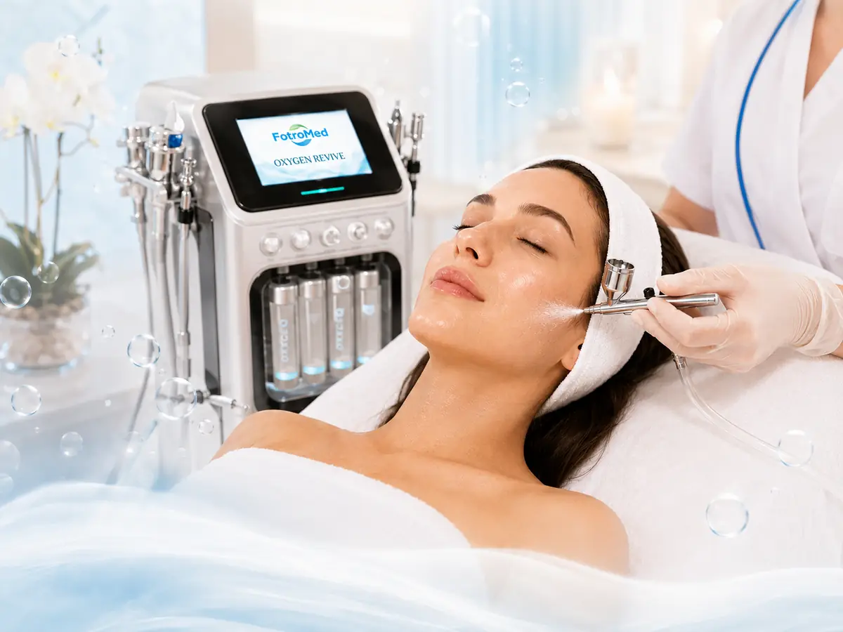 Oxygen Revive facial machine and treatment setup