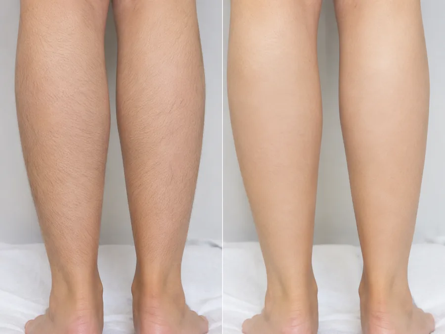Legs laser hair removal before and after result