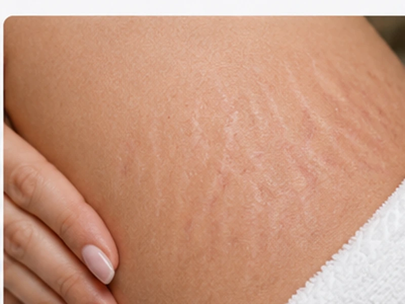 Body RF microneedling cartridge applied for stretch mark appearance improvement