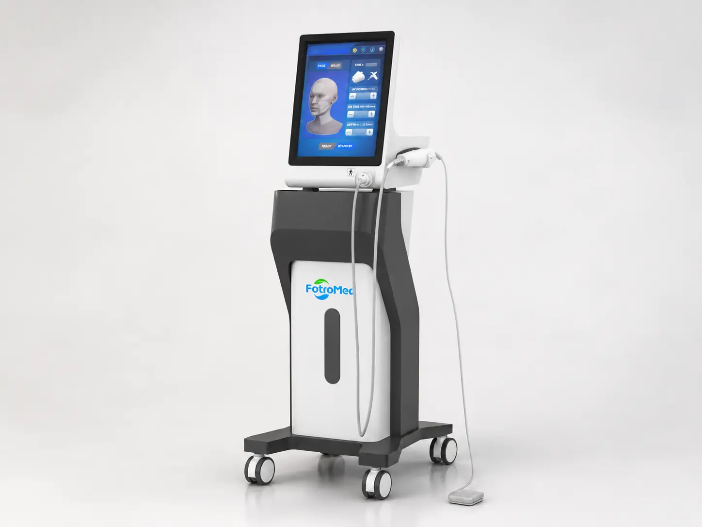 Fotromed professional RF microneedling machine with fractional handpiece and needle cartridges