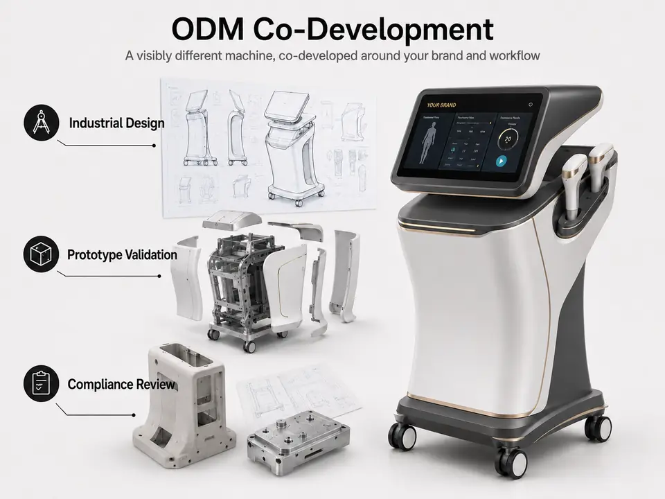 Aesthetic machine ODM co-development with a custom exterior and structure