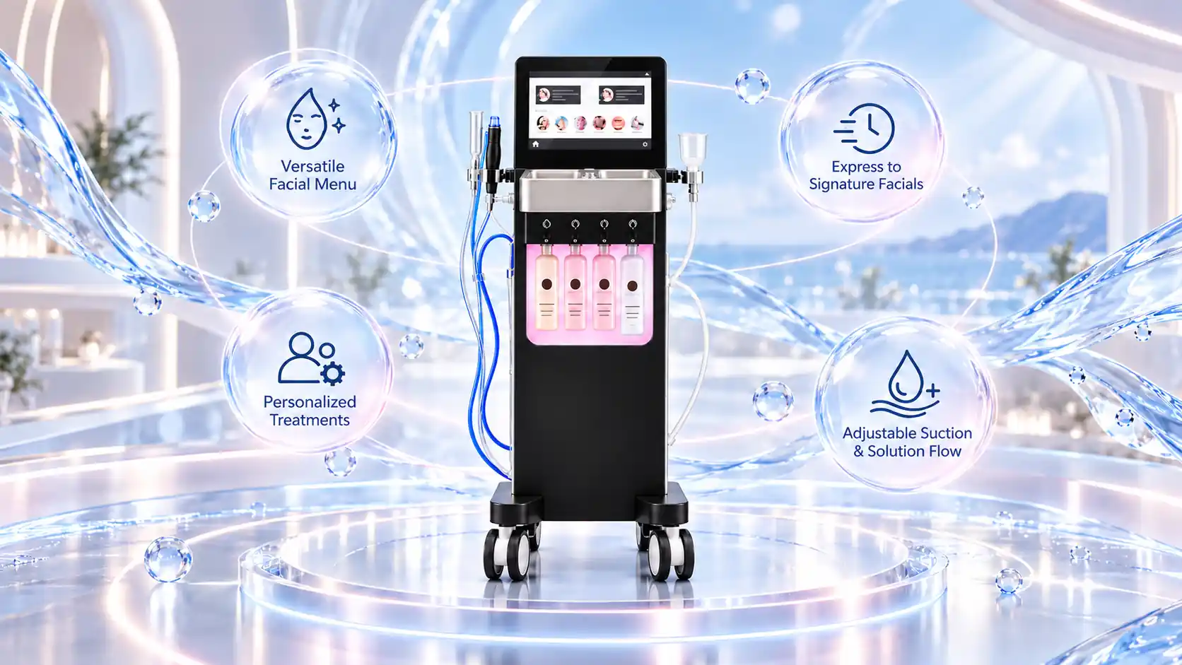 Fotromed Hydra-200 hydro facial machine with personalized facial care options