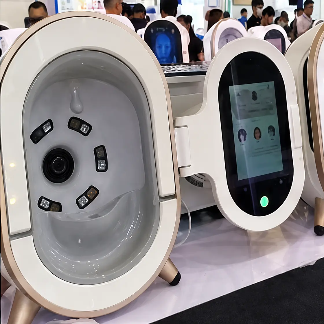 Skin analysis devices and optical imaging components displayed together.